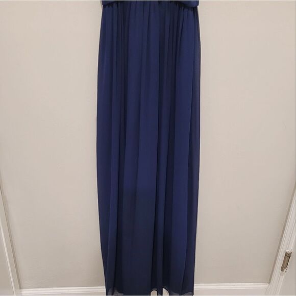 Donna Morgan Midnight Blue Halter Wedding Dress - Picture 10 of 14